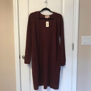 Burgundy long sweater